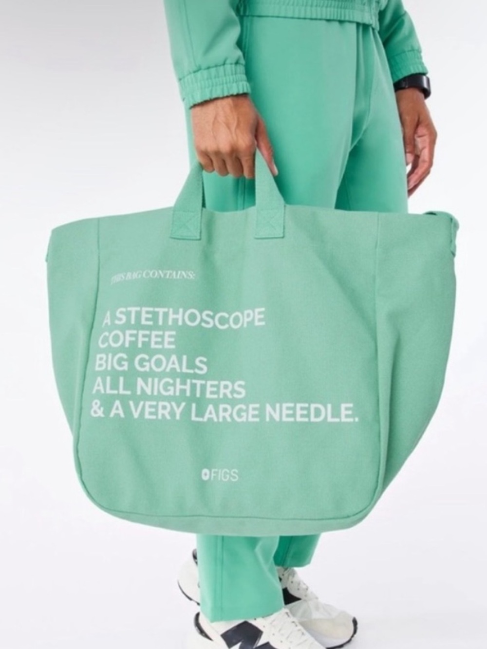 Figs Mint Green Canvas Tote limited edition bag